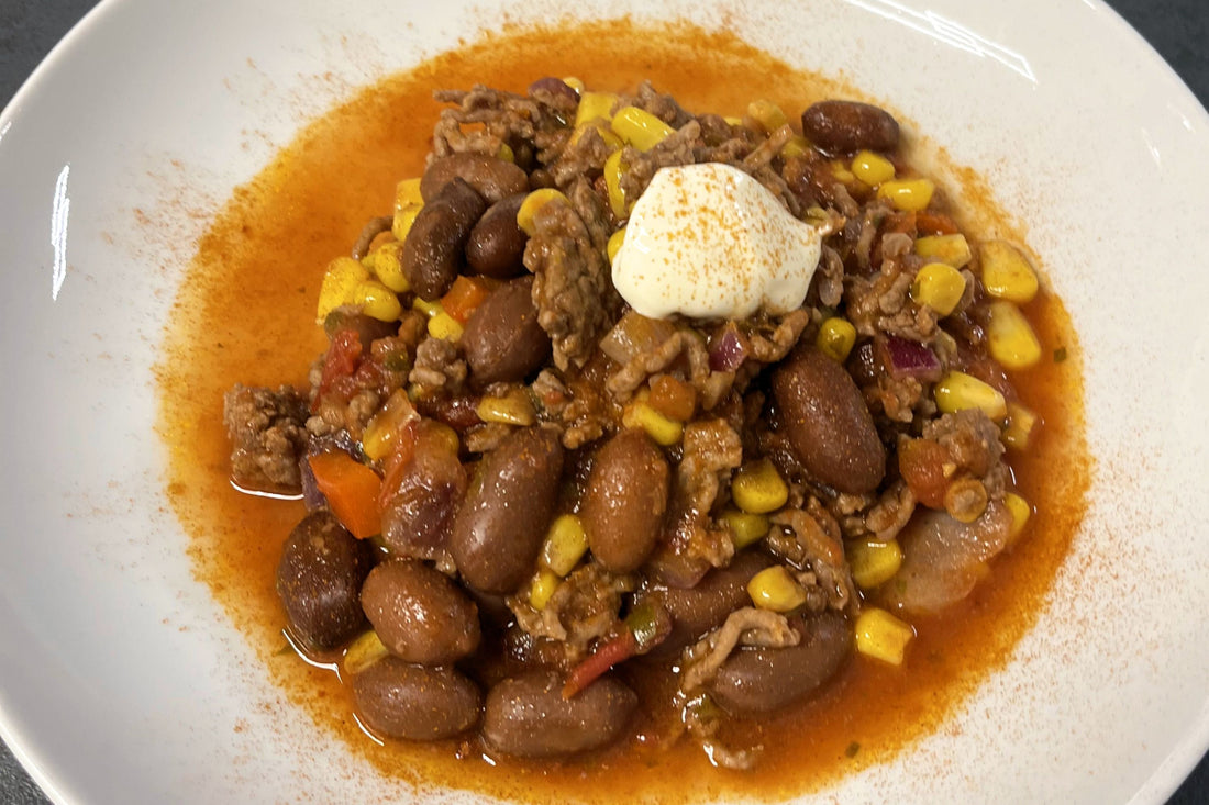 Chili con Carne mit Boiled Peanuts Spicy