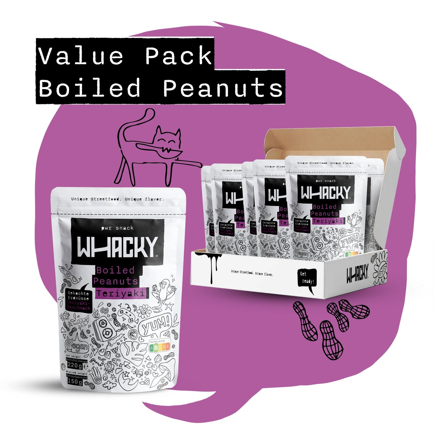 Boiled Peanuts Teriyaki Flavoured 6 packs 220 grams