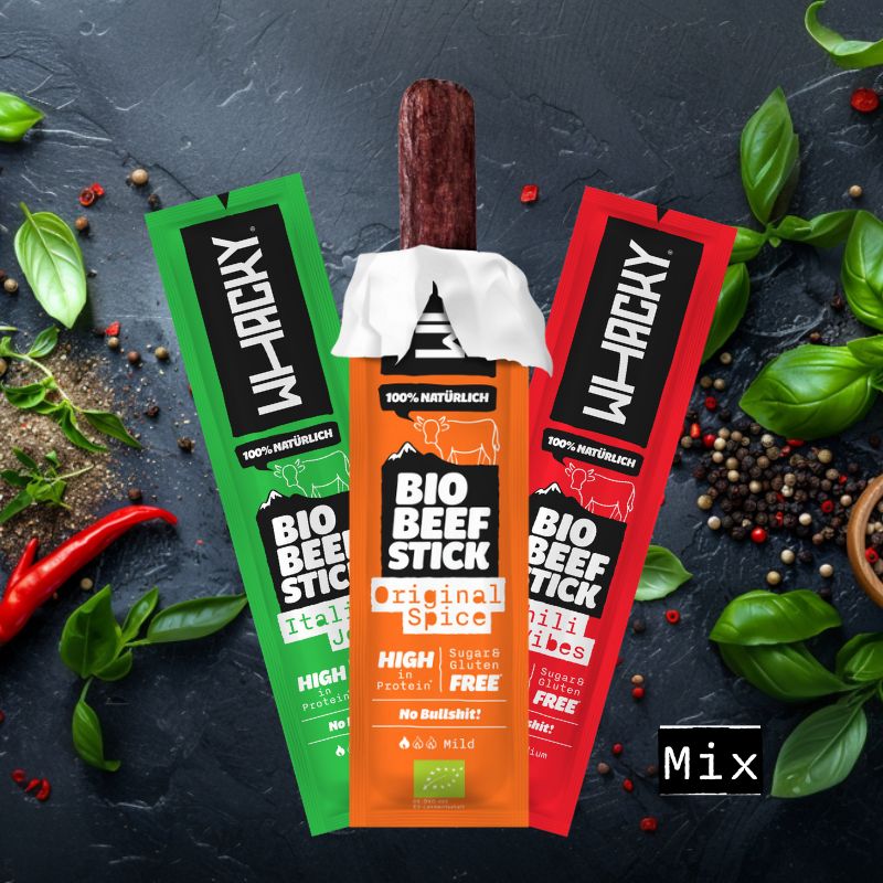 Whacky Bio Beef Sticks sind leckere Salami Sticks mit bester Qualität